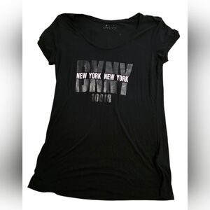 🩶 DKNY Black Graphic Women's Top Sz M